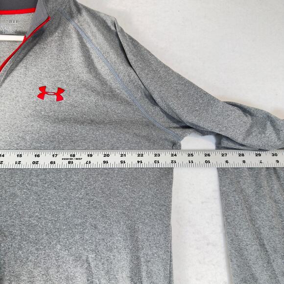 Under Armour Heat Gear 1/4 Zip Shirt Long Sleeve Grey Men L Loose Performance - Picture 8 of 14